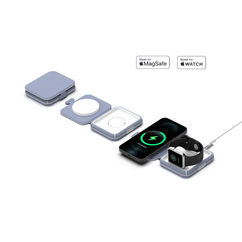 ER POWER skladacia cestovná nabíjačka 2v1 - čierna