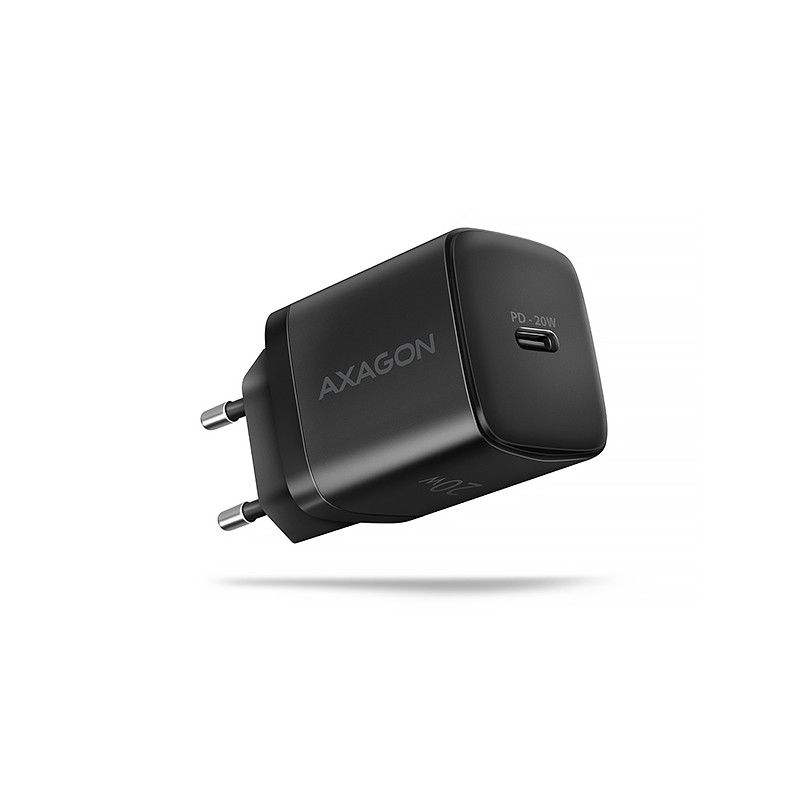 AXAGON ACU-PD20, nabíjačka do siete 20W, 1x port USB-C, PD3.0/PPS/QC4+/AFC/Apple, čierna