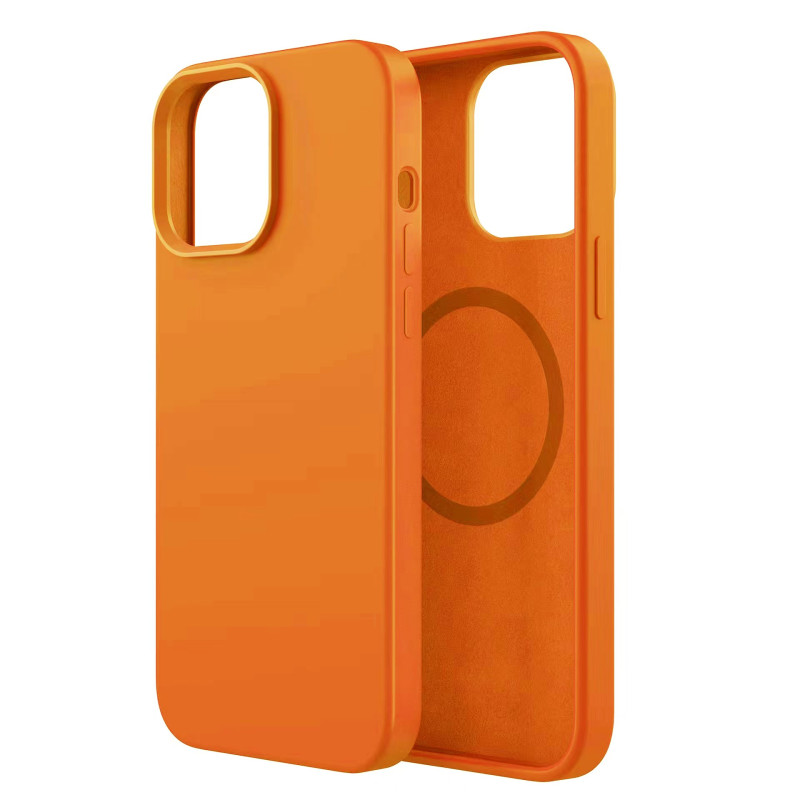 Silikónový kryt CARNEVAL SNAP pre iPhone 14 Pro Max s MagSafe - oranžová