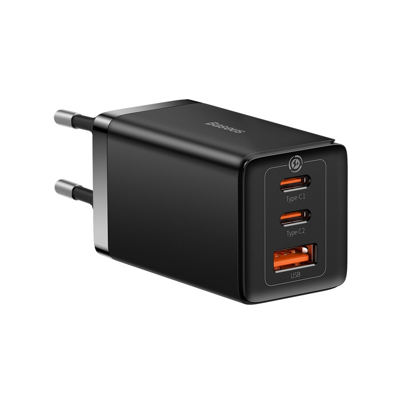 Baseus CCGP120201 GaN5 Pro Quick Nabíjačka USB-A + 2x USB-C 65W Black