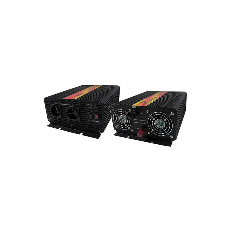 Menič napätia Carspa CAR2KU-12 12V/230V+USB 2000W, modifikovaná sínus