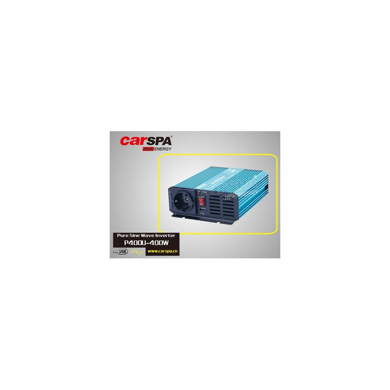 Menič napätia Carspa P400U-122 12V/230V+USB 400W, čistá sínusovka
