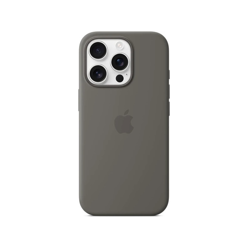 iPhone 16 Pro Max Silicone Case with MS - Stone Gr