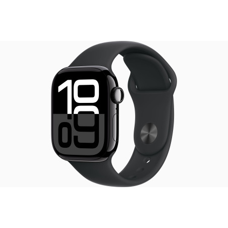 Apple Watch S10/46mm/Jet Black/Šport Band/Black/-S/M