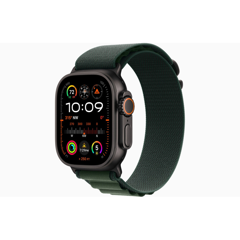 Apple Watch Ultra 2/49mm/Black/Šport Band/Dark Green Alpine/Medium