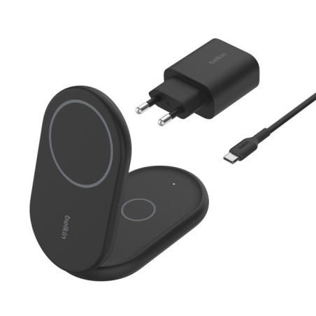 Belkin BOOST CHARGE Qi2, 15W 2v1 magnetický stojan, čierny
