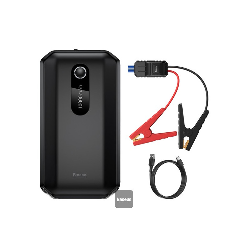 Baseus power banka Super Energy Air 10000 mAh so štartovacími káblami čierna
