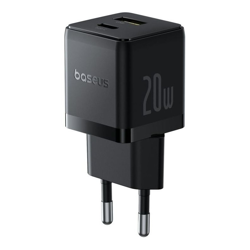 Baseus Rýchlonabíjačka do siete Palm 20W 1xUSB-A 1xUSB-C PD QC 3.0 čierna