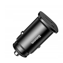 Baseus Rýchlonabíjačka do auta USB/USB-C QC 30W čierna