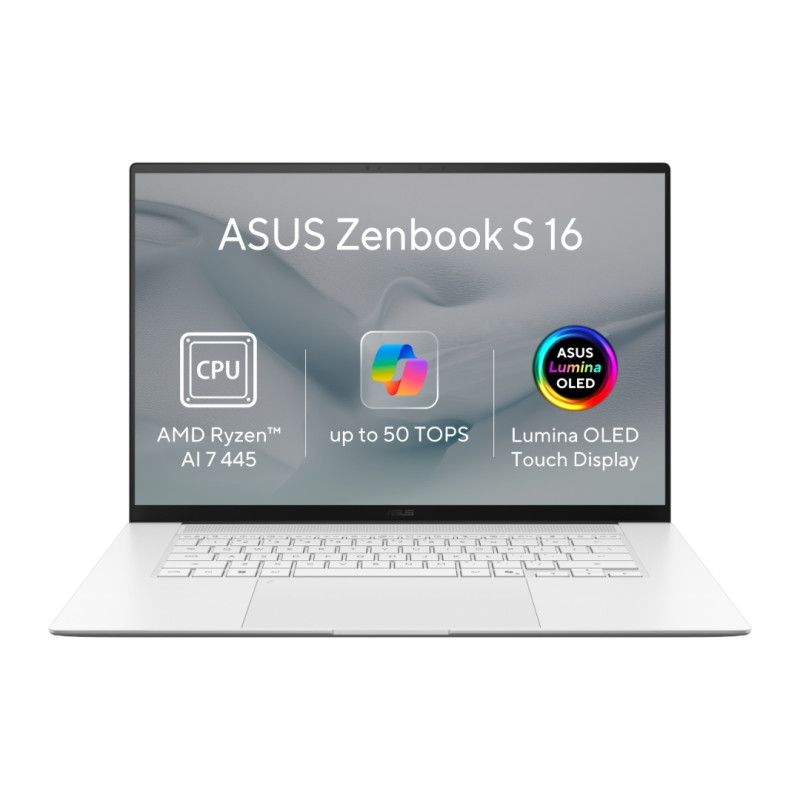 ASUS Zenbook S16 OLED/UM5606GA-OLED532W/AI7-445/16''/2880x1800/T/16GB/1TB/AMD int/W11H/White/2R