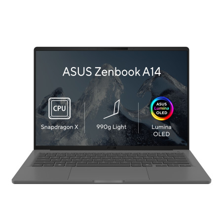 ASUS Zenbook A14/UX3407QA-QD612W/SD-X1-26-100/14''/WUXGA/32GB/512GB/Adreno/W11H/Gray/2R
