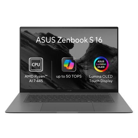 ASUS Zenbook S16 OLED/UM5606GA-OLED594WZ/AI7-445/16''/2880x1800/T/16GB/1TB/AMD int/W11H/Gray/2R