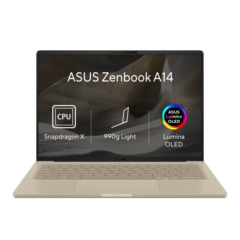 ASUS Zenbook A14/UX3407QA-OLED647WZ/SD-X1-26-100/14''/WUXGA/32GB/512GB/Adreno/W11H/Gold/2R
