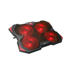 Chladiaca podložka C-TECH Zefyros (GCP-01R), casual gaming, 17,3'', červené podsvietenie, regulácia otáča
