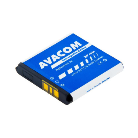 Batérie AVACOM GSNO-BP6M-S1070 do mobilu Nokia 6233, 9300, N73 Li-Ion 3,7 V 1070mAh (náhrada BP-6M)