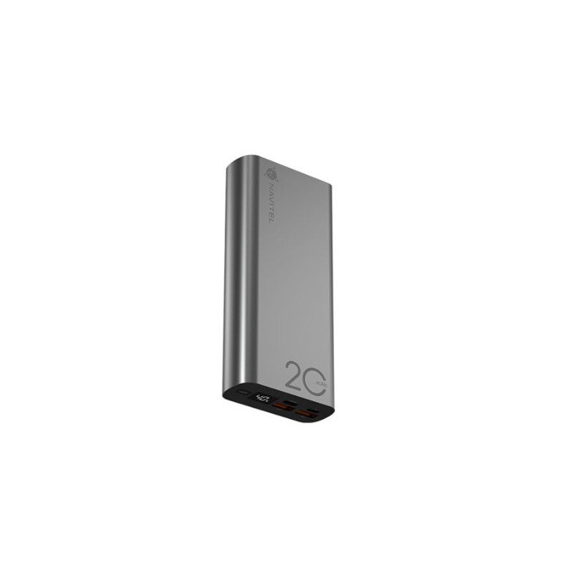 Powerbanka NAVITEL PWR20 AL strieborná s kapacitou 20000 mAh