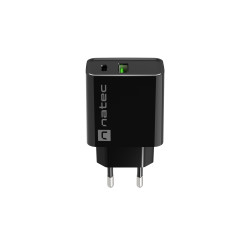 Univerzálna nabíjačka Natec RIBERA 20W 1X USB-A + 1X USB-C, čierna
