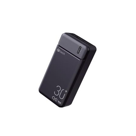 Powerbanka C-tech 30000mAh, Li-Pol, 20W, USB-C/USB-A/micro USB