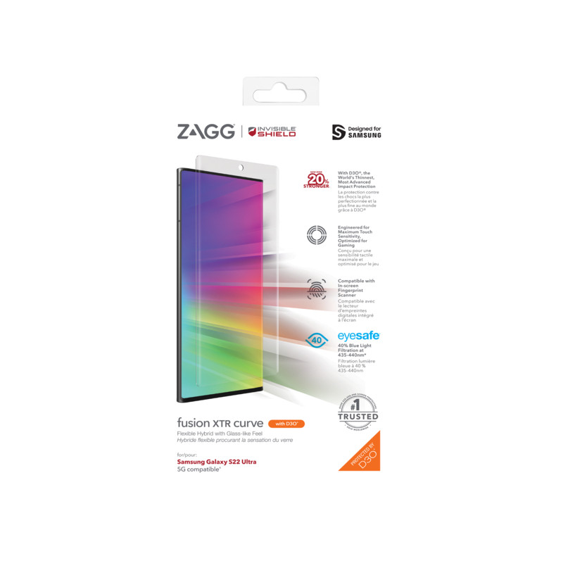 ZAGG Invisible Shield Fusion XTR D3O Curve hybridné sklo SG S22 Ultra