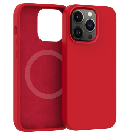 Silikonový kryt CARNEVAL SNAP pre iPhone 14 plus s MagSafe - červená