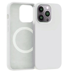 ER POWER Silikónový kryt CARNEVAL SNAP pre iPhone 14 Pro Max s MagSafe - biela