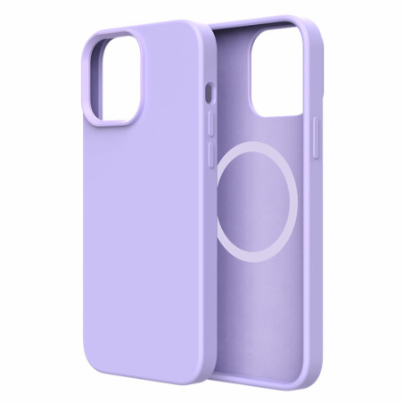 ER POWER Silikonový kryt CARNEVAL SNAP pre iPhone 14 Plus s MagSafe - svetlo fialová