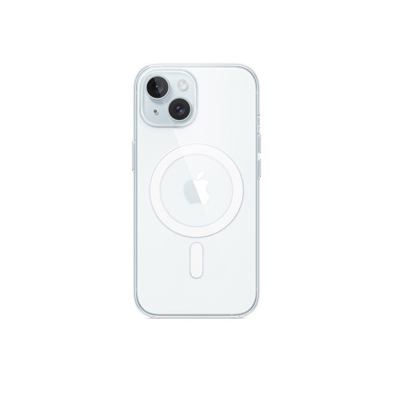 iPhone 15 + Clear Case with MagSafe
