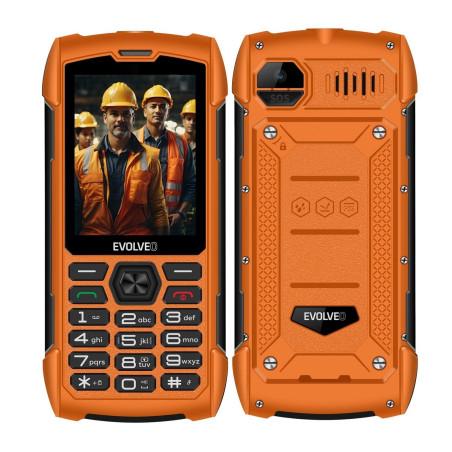 EVOLVEO StrongPhone H1, IP68 odolný Dual SIM telefón, 2,8'' LCD, 5000mAh, Powerbanka, oranžový