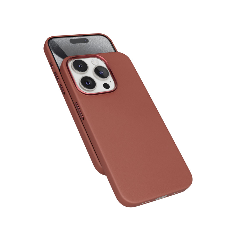 Epico Mag+ kožený kryt iPhone 15 Pro Max - hnedá