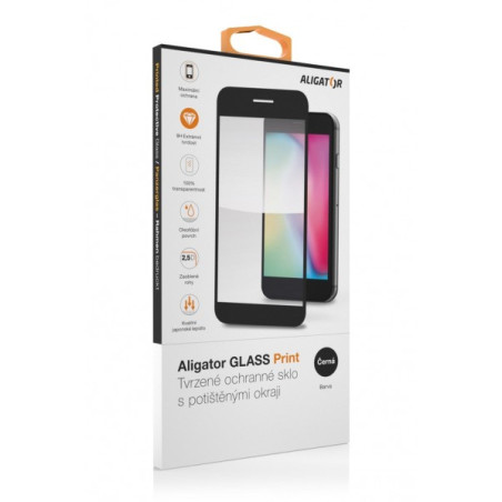 Aligator sklo GLASS PRINT Xiaomi Redmi 14C čierna