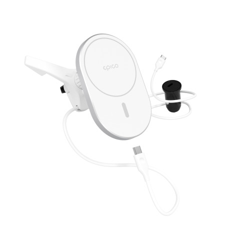 Epico Ellipse MagSafe Car Charger - strieborná