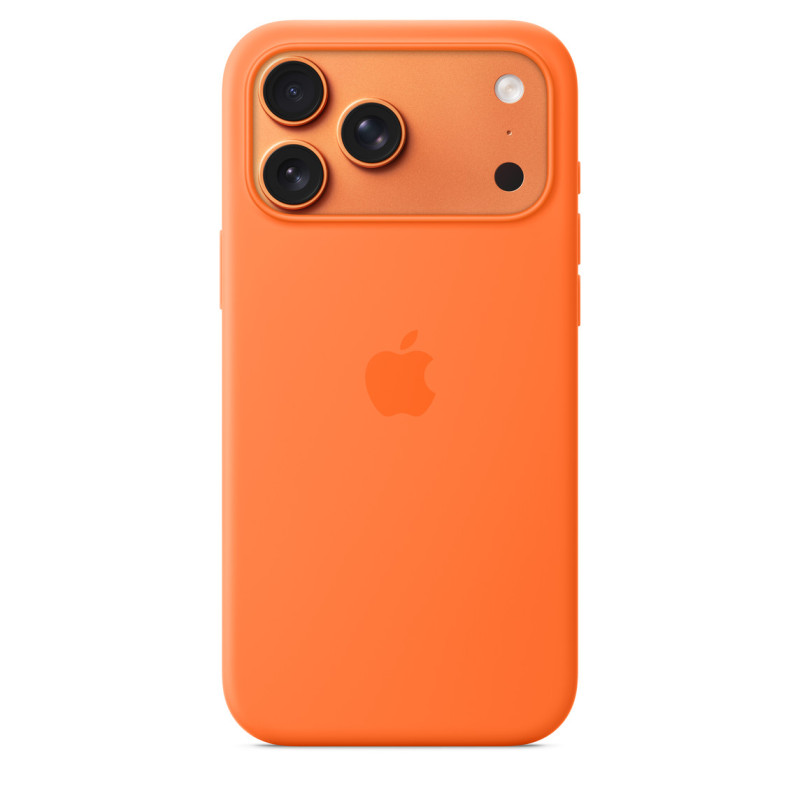iPhone 17 Pre Max Silicone Case with MS – Orange