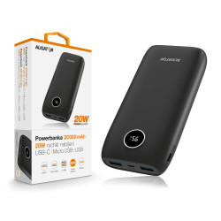 ALIGATOR Powerbanka Power Delivery 20W, rýchle nabíjanie, 20 000 mAh, čierna