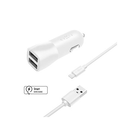 FIXED 2xUSB, USB / Lightning, 1m MFI, 15W, biela