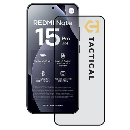 Tactical Glass Shield 5D sklo pre Xiaomi Redmi Note 15 Pre 5G Black
