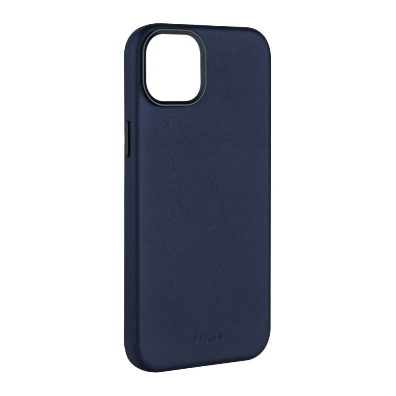 FIXED MagLeather kožený kryt iPhone 15, modrý