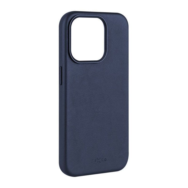 FIXED MagLeather kožený kryt iPhone 15PM modrý