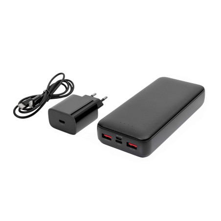 Platinet SET 3v1 Powerbanka 20000 mAh + Nabíjačka 20W Power Delivery, kábel USB-C 1m, čierna
