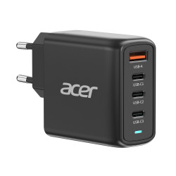 Acer GAN 100W PD charger, 3xUSB-C, 1xUSB-A čierny