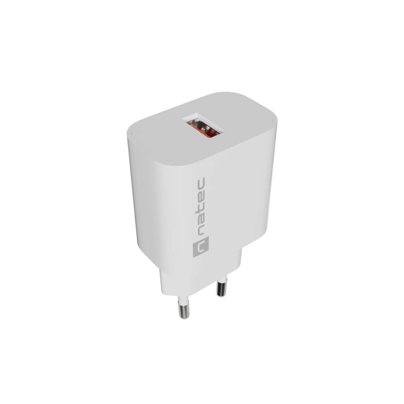 Univerzálna nabíjačka Natec RIBERA 18W, 1X USB-A, biela
