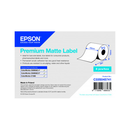 Premium Matte Label Cont.R, 102mm x 60m