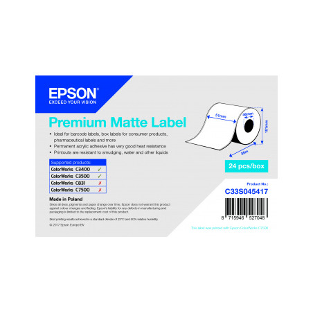 Premium Matte Label Cont.R, 51mm x 35m