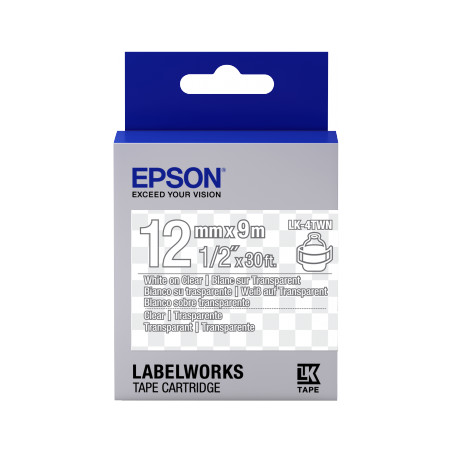 Epson Label Cartridge Transparent LK-4TWN Transparent White/transparent 12mm (9m)
