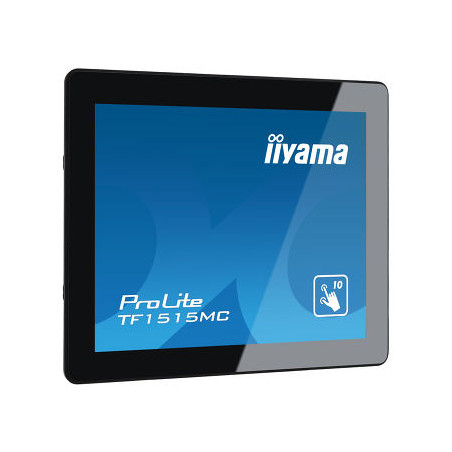 15'' iiyama TF1515MC-B2: TN, XGA, capacitive, 10P, 350cd/m2, VGA, DP, HDMI, čierny