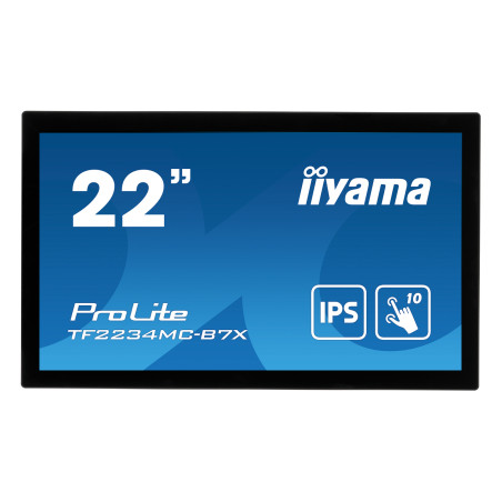 22'' iiyama TF2234MC-B7X: IPS, FullHD, capacitive, 10P, 350cd/m2, VGA, DP, HDMI, IP65, čierny