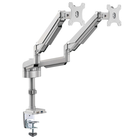 Držiak pre montáž monitora na stôl, pre 2x 13-34, Flex Arm, USB, Audio konektory