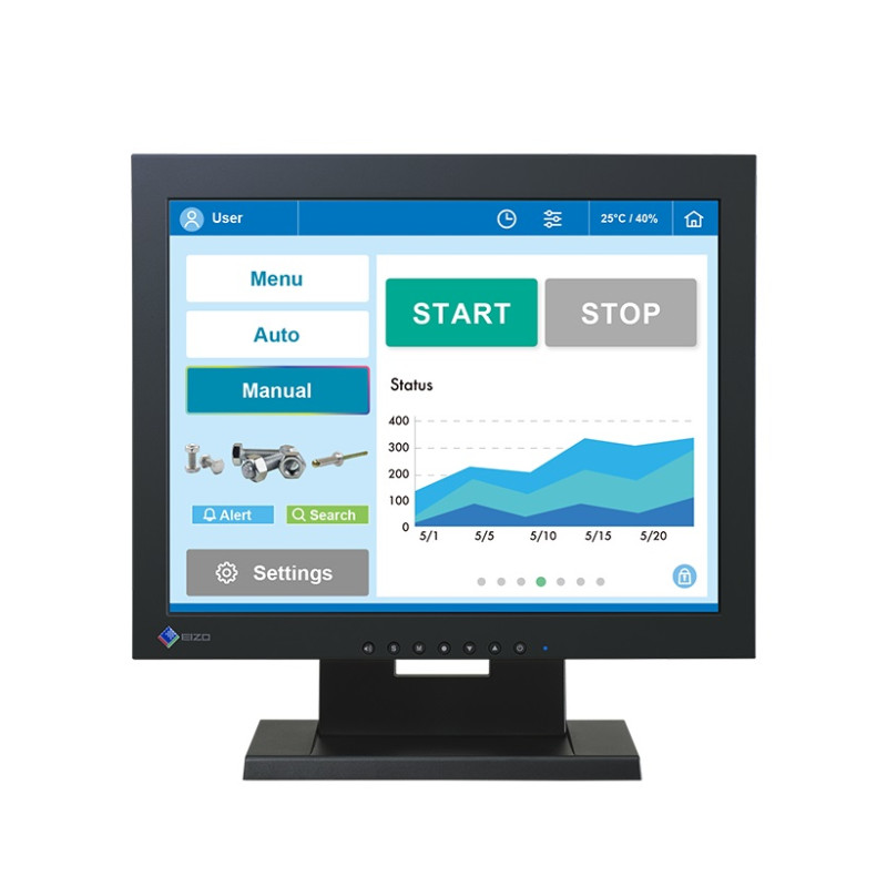 15'' LED EIZO FDX1502T: TN.1024x768, dotyk, DP, DVI