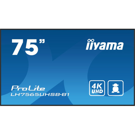 75'' iiyama LH7565UHSB-B1: IPS, 4K UHD, Android, 24/7