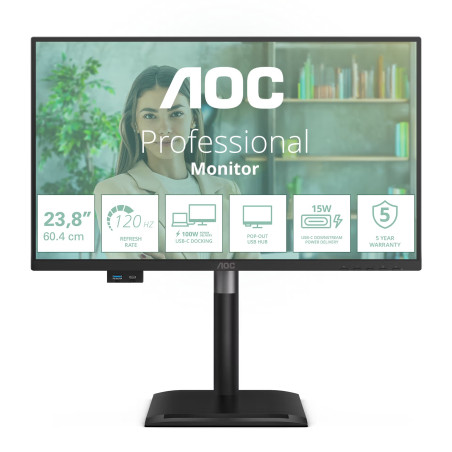AOC/24P4CV/23,8''/IPS/FHD/120Hz/4ms/Čierna/5R