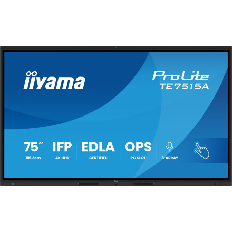 75'' iiyama TE7515A-B2AG: VA, 4K, EDLÁ, NFC